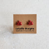 red maple leaf studs Stud Earrings