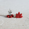 red maple leaf studs Stud Earrings