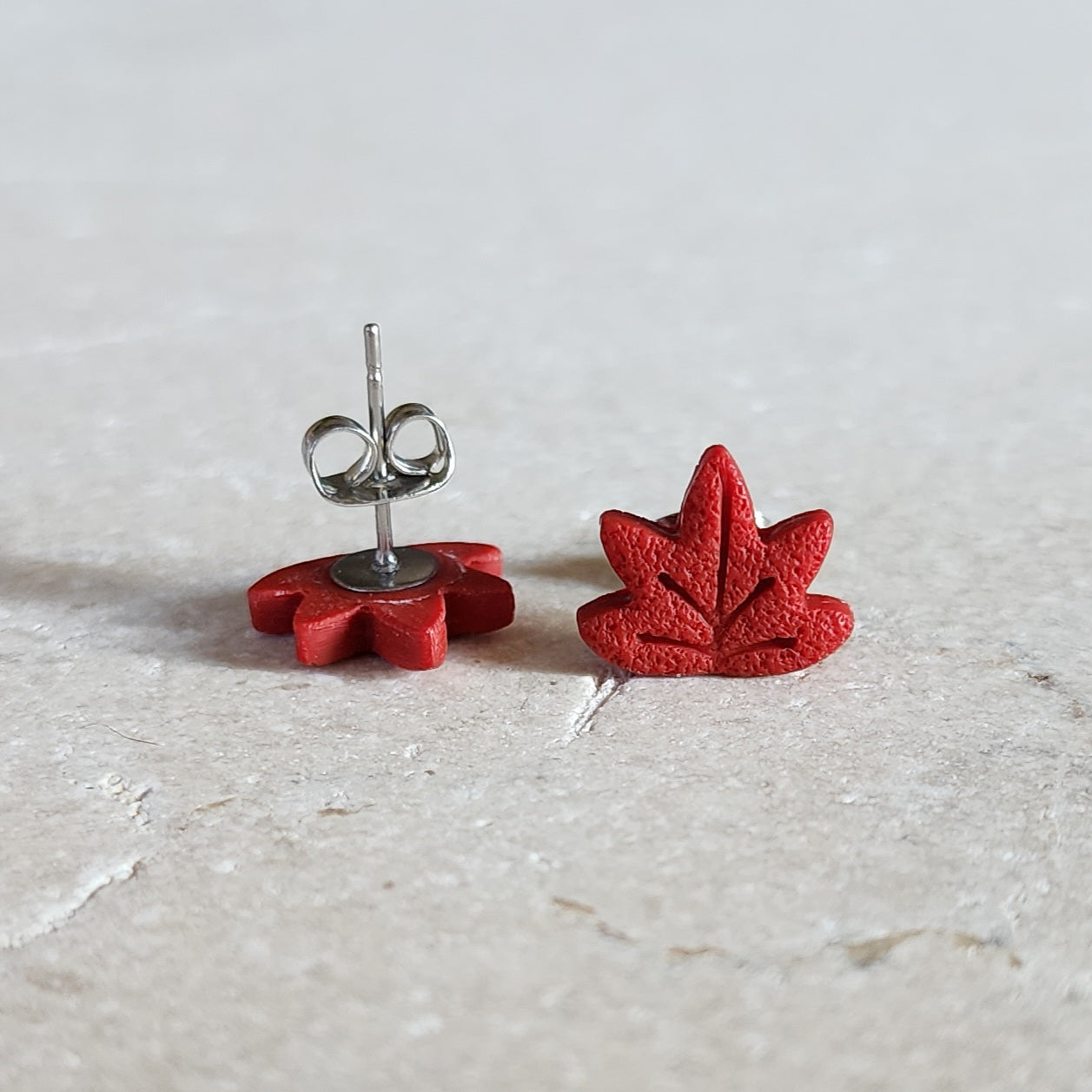red maple leaf studs Stud Earrings