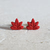 red maple leaf studs Stud Earrings