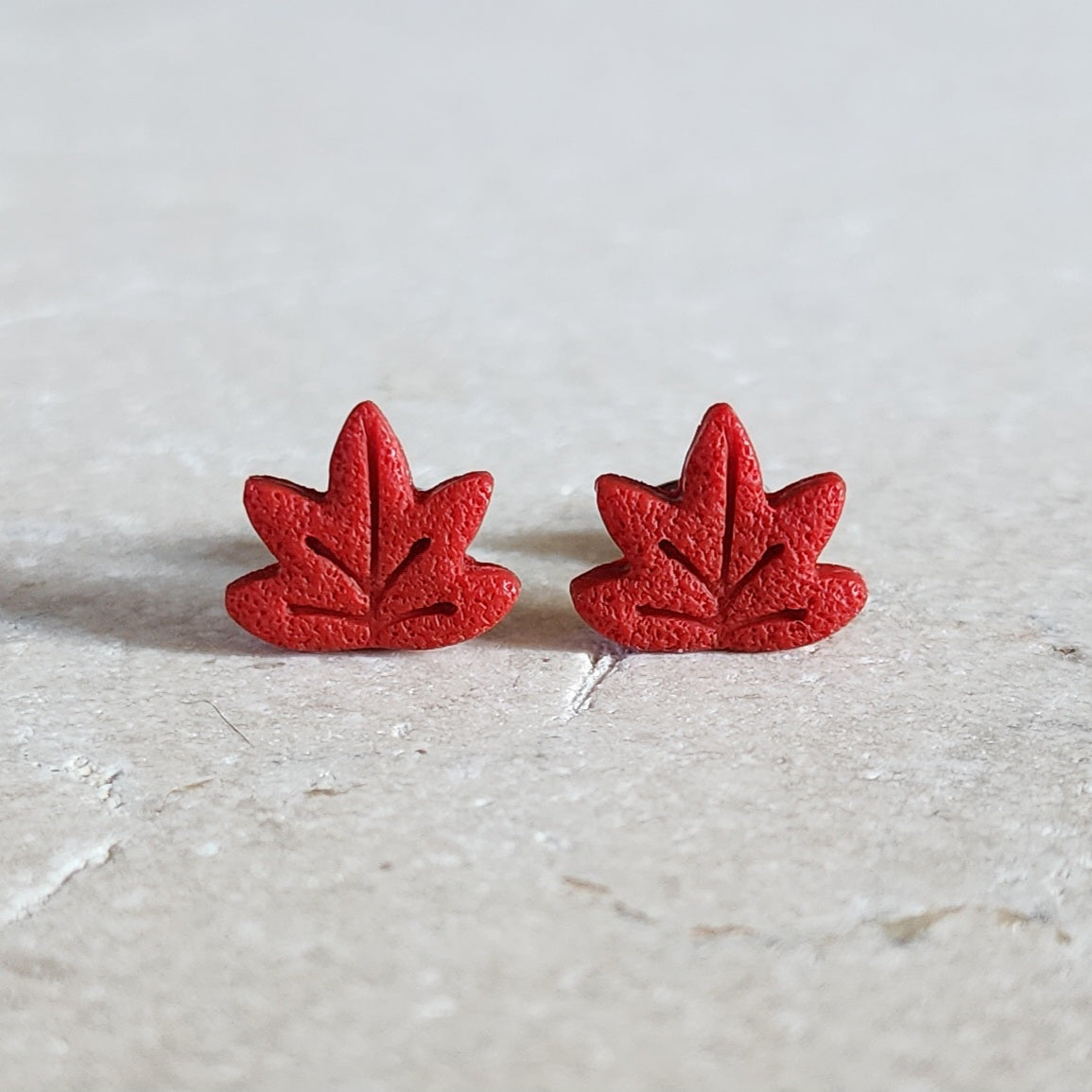 red maple leaf studs Stud Earrings