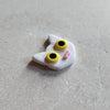 white cat magnet: yellow Magnets & Pins