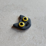 gray cat magnet: yellow Magnets & Pins