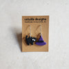 witch hat + black cat Dangle Earrings