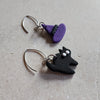 witch hat + black cat Dangle Earrings