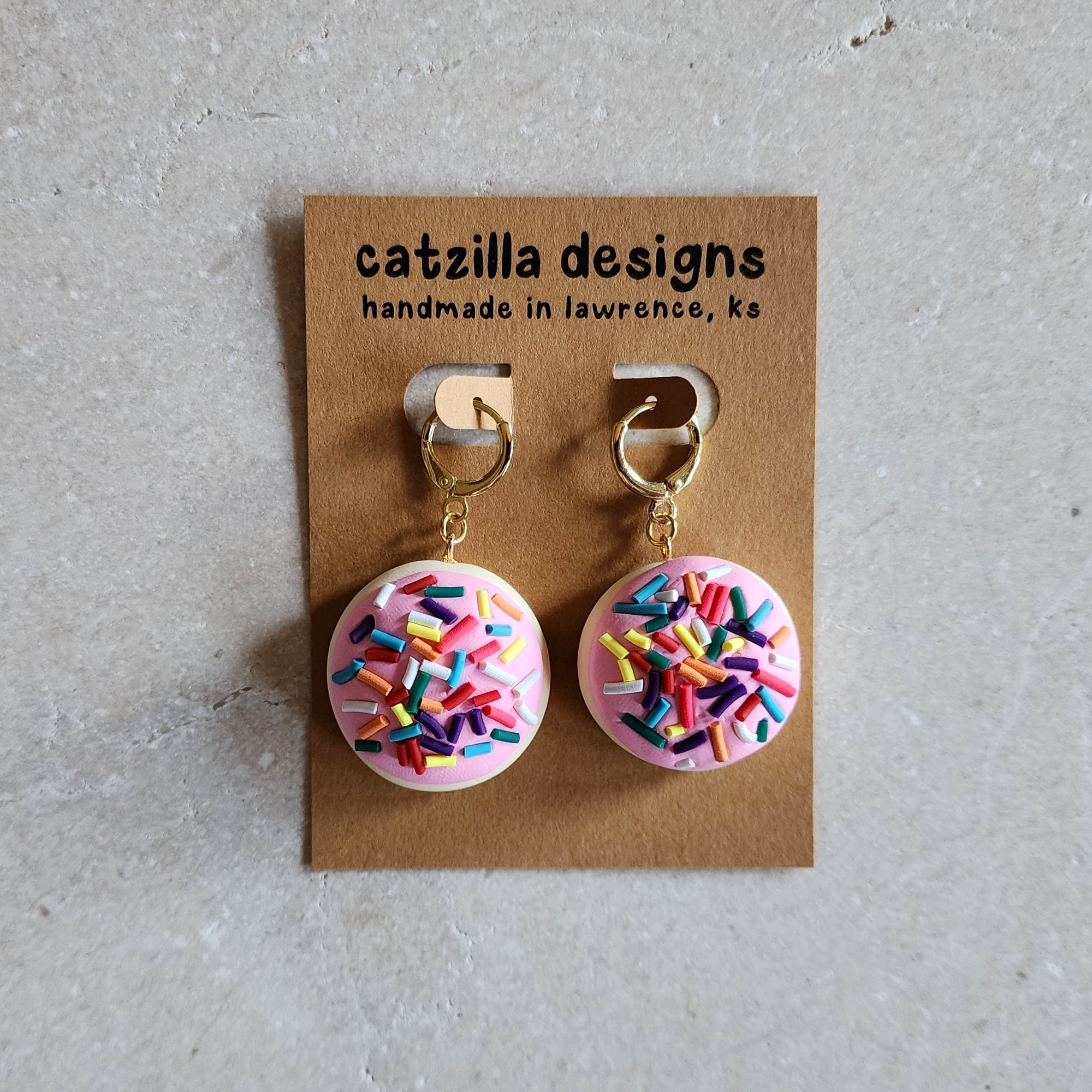 pink sugar cookies Dangle Earrings