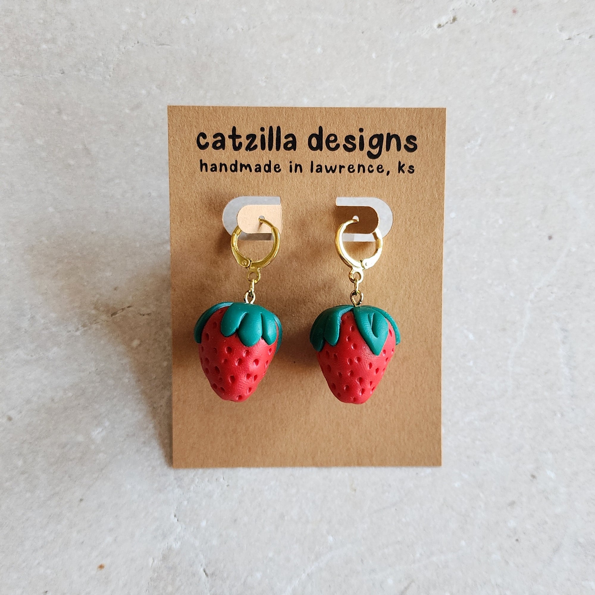 big strawberries Dangle Earrings