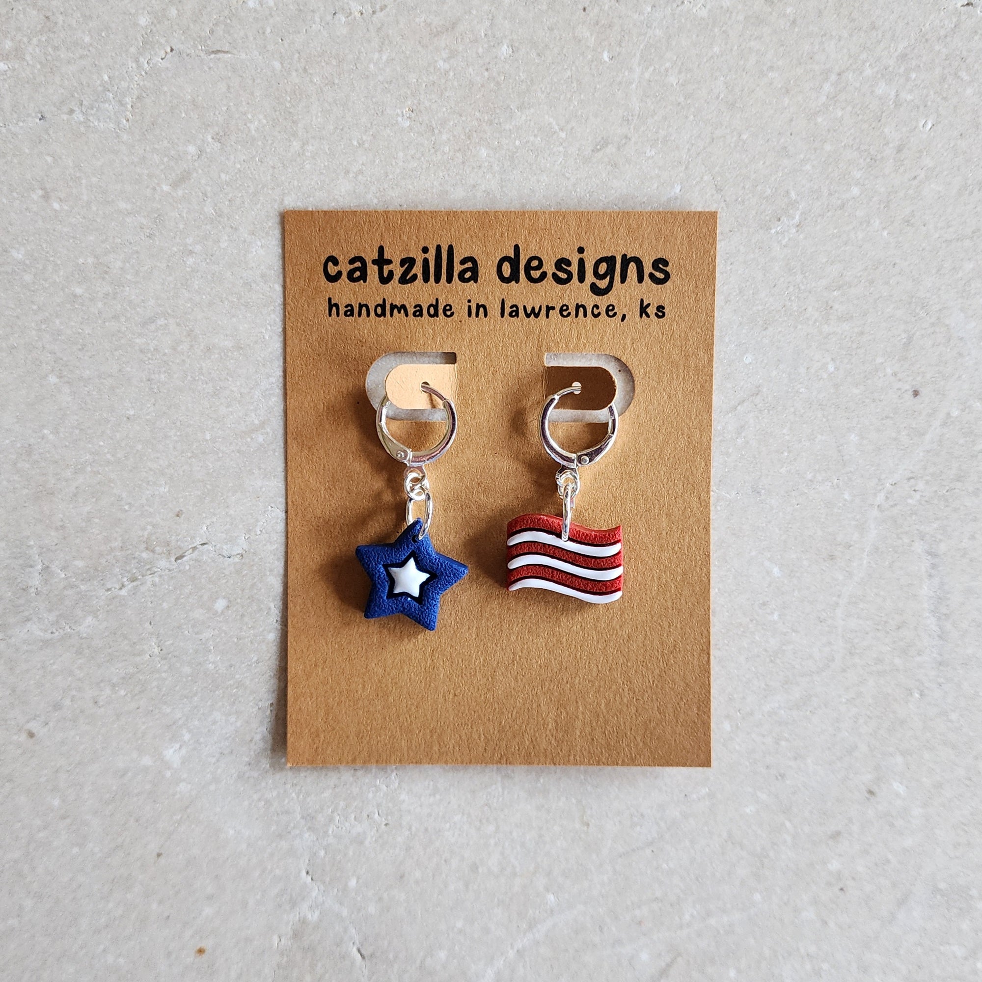 american flag Dangle Earrings