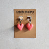 pink heart drops Drop Earrings