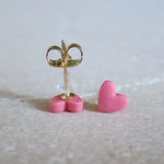 pink hearts mini studs