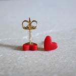 red hearts mini studs