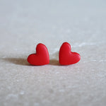 red hearts mini studs